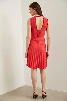 Robe en maille évasée à dos ouvert