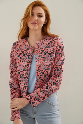 Veston écourté en jaquard floral