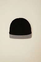 Reversible merino wool rib hat