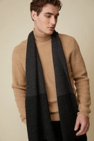 Two tone knitted scarf