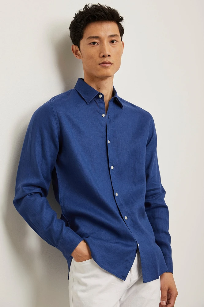 Chemise semi-ajustée en lin