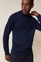 Two tone merino wool hooded sweater