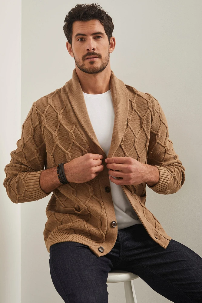 Cable knitted cardigan