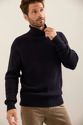 Herringbone Turtle Neck Sweater