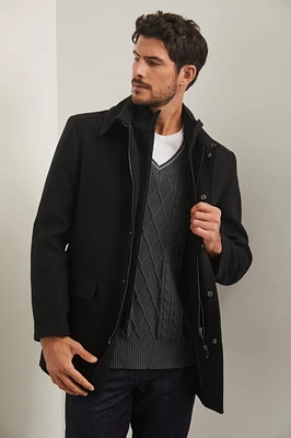 Manteau en twill avec faux col