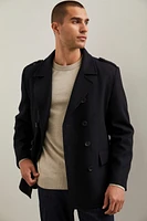 Twill Peacoat with buttons