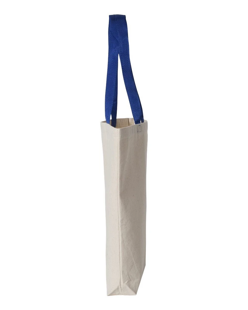Q-Tees 11L Canvas Tote with Contrast-Color Handles | T-Shirt Time