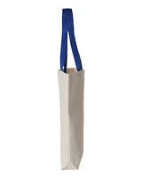Q-Tees 11L Canvas Tote with Contrast-Color Handles | T-Shirt Time