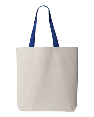 Q-Tees 11L Canvas Tote with Contrast-Color Handles | T-Shirt Time