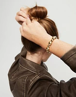Leather bracelet with round beads