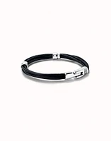 Leather bracelet with 2 circles