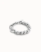 Beaded bracelet with oval links