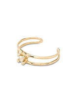 Bangle bracelet with central crystal