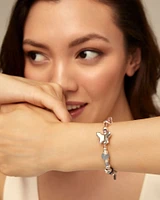 Beaded bracelet with multicolor handmade crystals
