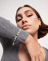 Chain bracelet with green crystals