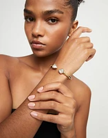 Cuff bracelet with two multicolored  crystals