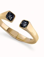 Cuff bracelet with black crystal