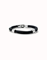Leather bracelet with 2 circles