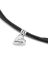 Leather bracelet with a heart charm