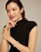 Beaded bracelet with oval links