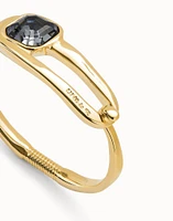 Bangle bracelet with a black crystal