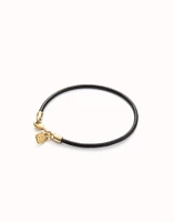 Leather charm bracelet with clasp