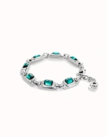 Chain bracelet with green crystals