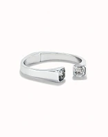 Cuff bracelet with white crystal