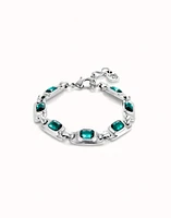 Chain bracelet with green crystals
