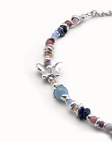 Beaded bracelet with multicolor handmade crystals