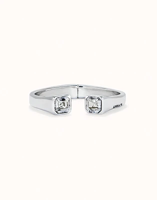 Cuff bracelet with white crystal