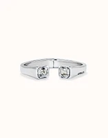 Cuff bracelet with white crystal