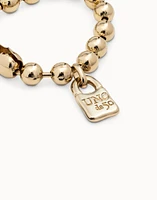 Beaded bracelet with a padlock charm