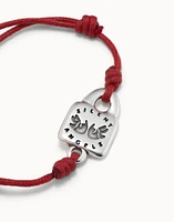 Leather bracelet with links and topaz