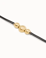 Leather bracelet with three large beads