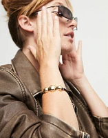 Leather bracelet with three large beads