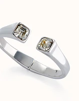 Cuff bracelet with white crystal