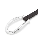 Leather bracelet with large central link