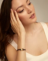 Double strand leather bracelet with a butterfly