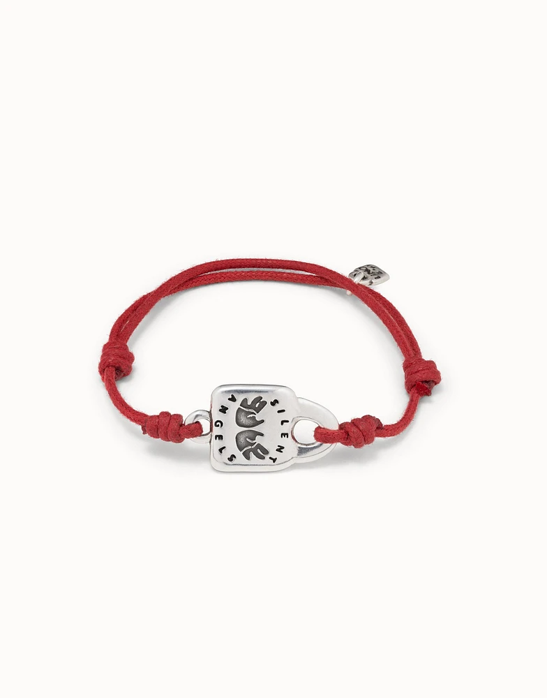 Leather bracelet with links and topaz