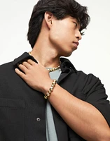 Leather bracelet with round beads