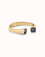 Cuff bracelet with black crystal