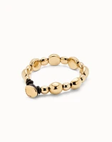 Leather bracelet with round beads