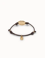 Leather bracelet with plate