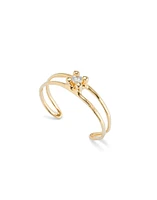 Bangle bracelet with central crystal