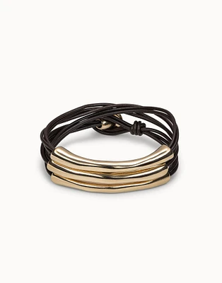 Multi strand leather bracelet
