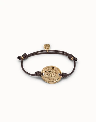Leather bracelet with plate