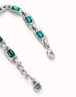 Chain bracelet with green crystals