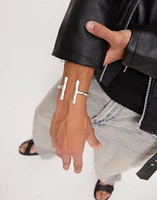 Bangle bracelet with two long tubes