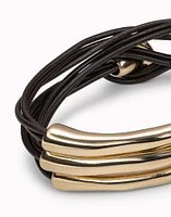 Multi strand leather bracelet